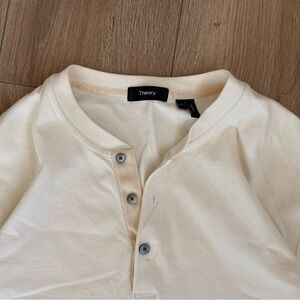 Theory Off-White Henley Top